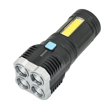 Φακός LED με COB πλευρικό φως, USB επαναφορτιζόμενος, 5W, 600mAh, παραγωγή ενέργειας με πίεση χεριού