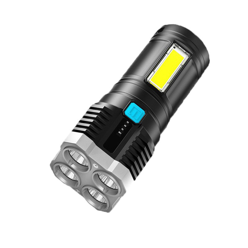 LED zseblámpa COB oldalsó fénnyel, USB töltés, 5W, 600mAh, kézi nyomással energiatermelés