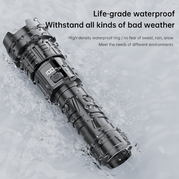 Φακός LED με ζουμ, μακρινή εμβέλεια, 3 λειτουργίες, ένδειξη μπαταρίας, 5W, 800 mAh