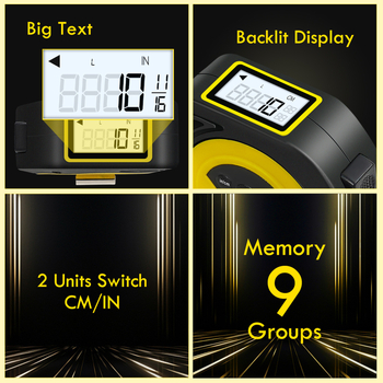 Hongsheng craftsman core skaitmeninė plieno matavimo juosta su elektroniniu ekranu, daugiafunkcinis elektroninis matavimo įrankis, aukšta tikslumas