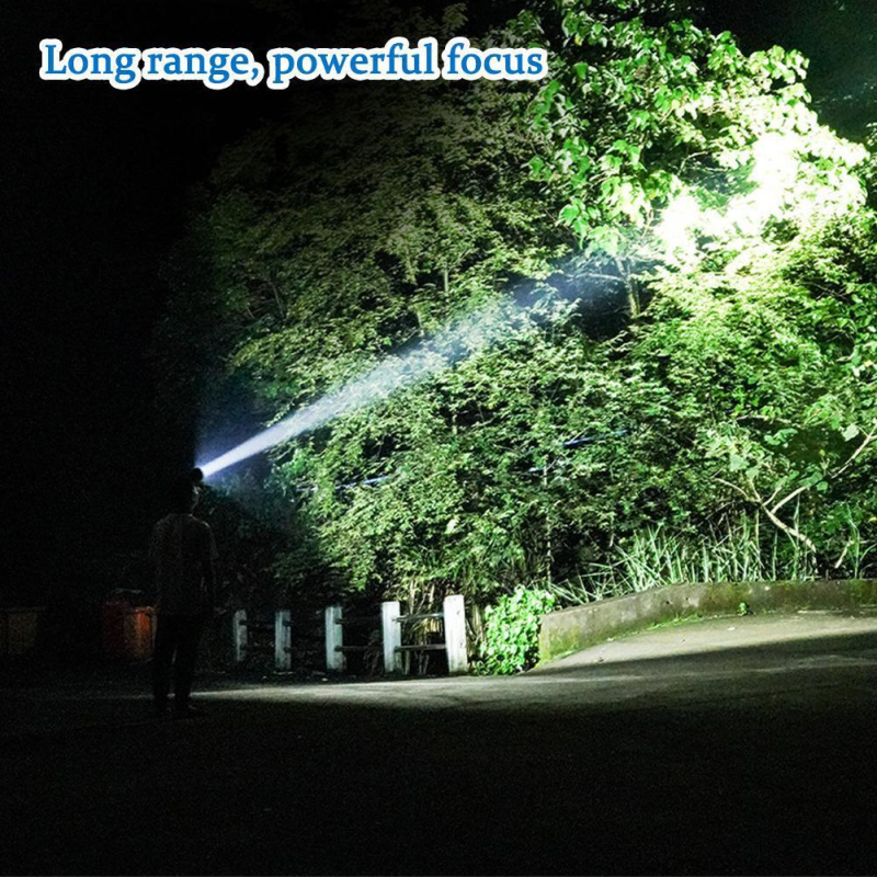 Galvos žibintuvėlis su 1800 mAh baterija, 10W lazerinis šviesos šaltinis, lauko įkraunamas minerų žibintas žvejybai, 50–100 m diapazonas