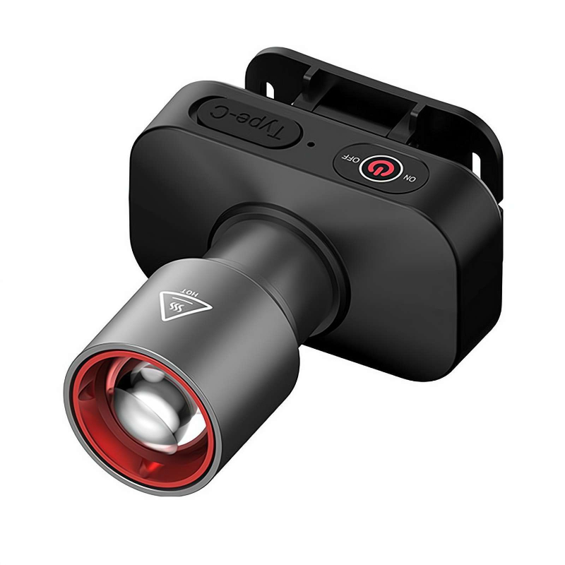 Galvos žibintuvėlis su 1800 mAh baterija, 10W lazerinis šviesos šaltinis, lauko įkraunamas minerų žibintas žvejybai, 50–100 m diapazonas