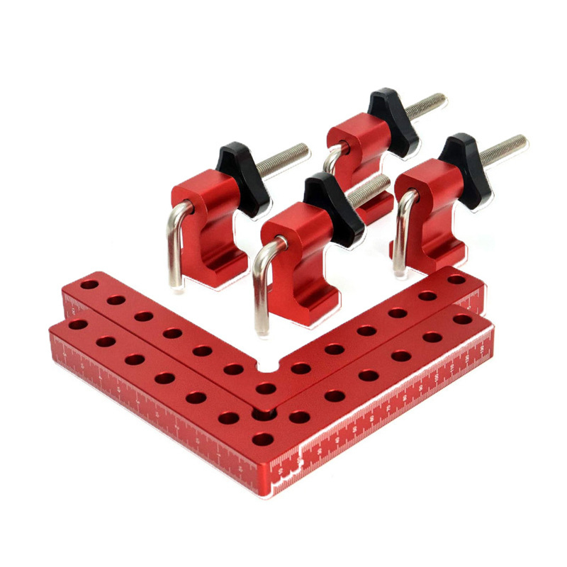 Σφιγκτήρας ξυλουργίας με μπλοκ τοποθέτησης 90°, κατασκευή από κράμα αλουμινίου, συμβατός με προφίλ εξώθησης αλουμινίου, τύπος κλίμακας