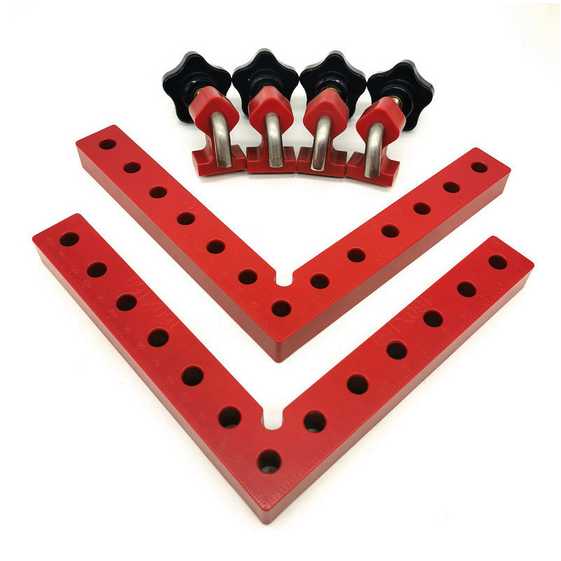 Σφιγκτήρας ξυλουργίας με μπλοκ τοποθέτησης 90°, κατασκευή από κράμα αλουμινίου, συμβατός με προφίλ εξώθησης αλουμινίου, τύπος κλίμακας