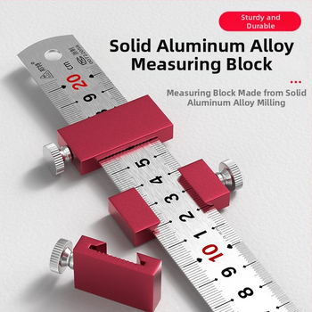 Алуминиев ограничител за позициониране и измерване с правило и фиксиран плъзгач за маркиране