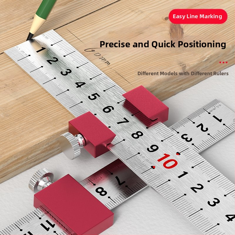 Алуминиев ограничител за позициониране и измерване с правило и фиксиран плъзгач за маркиране