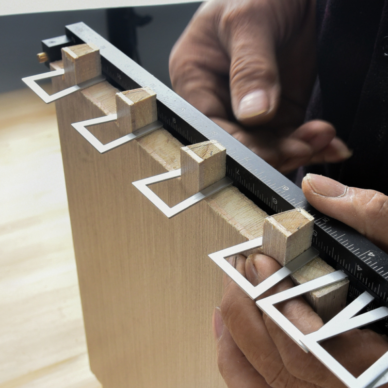 Fafaragó jelölő vonalzó, dovetail mortise and tenonhoz – Pontos jelölés, mérő-skála, kompatibilis privát márkákkal