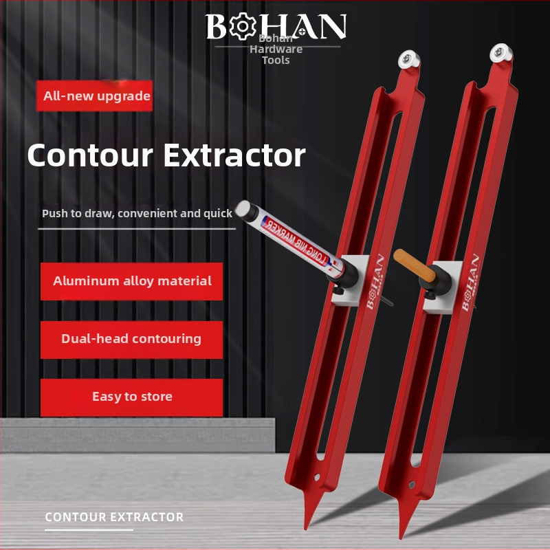 Контурен измервател за дърво и плочки – алуминиева сплав, марка Bohan, модел Bohan Outline Scriber, измерване на неравни форми