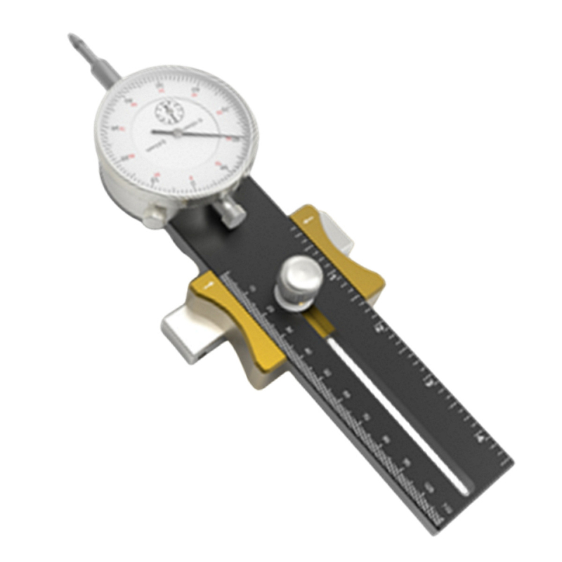 Коректор за индикатор с циферблат за циркулярна пила — алуминиева конструкция, предназначен за калибриране на индикатора и корекция на паралелизма на режещия диск