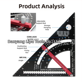Mr Drill Подвижна триъгълна линейка с плъзгащ прът за 90° – алуминиева сплав, 234 g