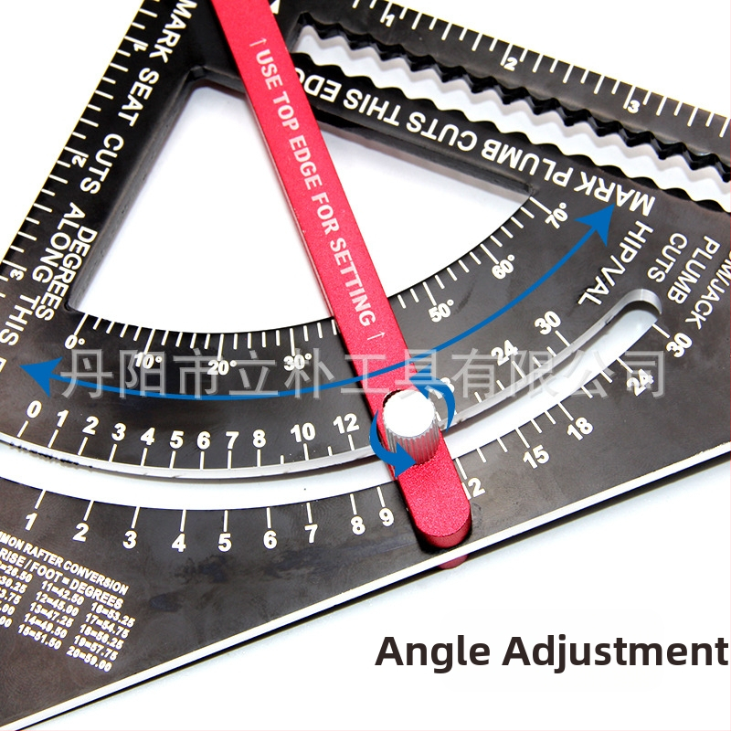 Mr Drill Подвижна триъгълна линейка с плъзгащ прът за 90° – алуминиева сплав, 234 g