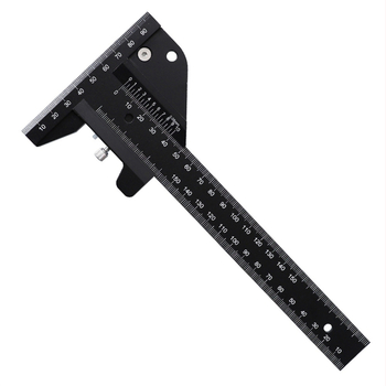 Ξυλουργικός πολυλειτουργικός κανόνας χάραξης, αλουμινίου κράμα, Τ-σχήματος γωνιακός κανόνας, μοντέλο 210/280, ακρίβεια 0.05 mm