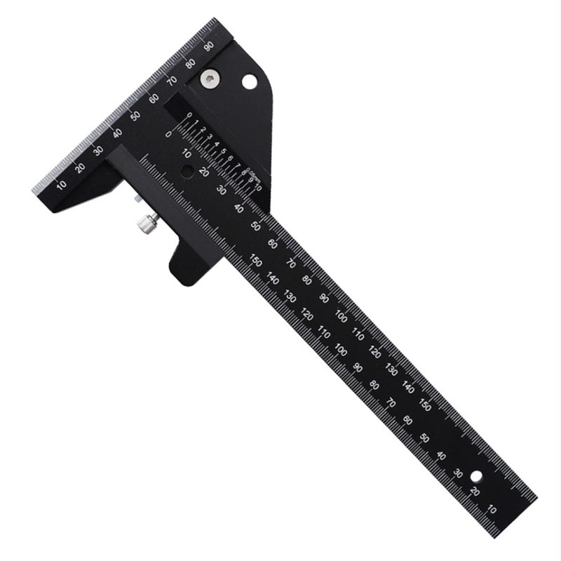 Ξυλουργικός πολυλειτουργικός κανόνας χάραξης, αλουμινίου κράμα, Τ-σχήματος γωνιακός κανόνας, μοντέλο 210/280, ακρίβεια 0.05 mm