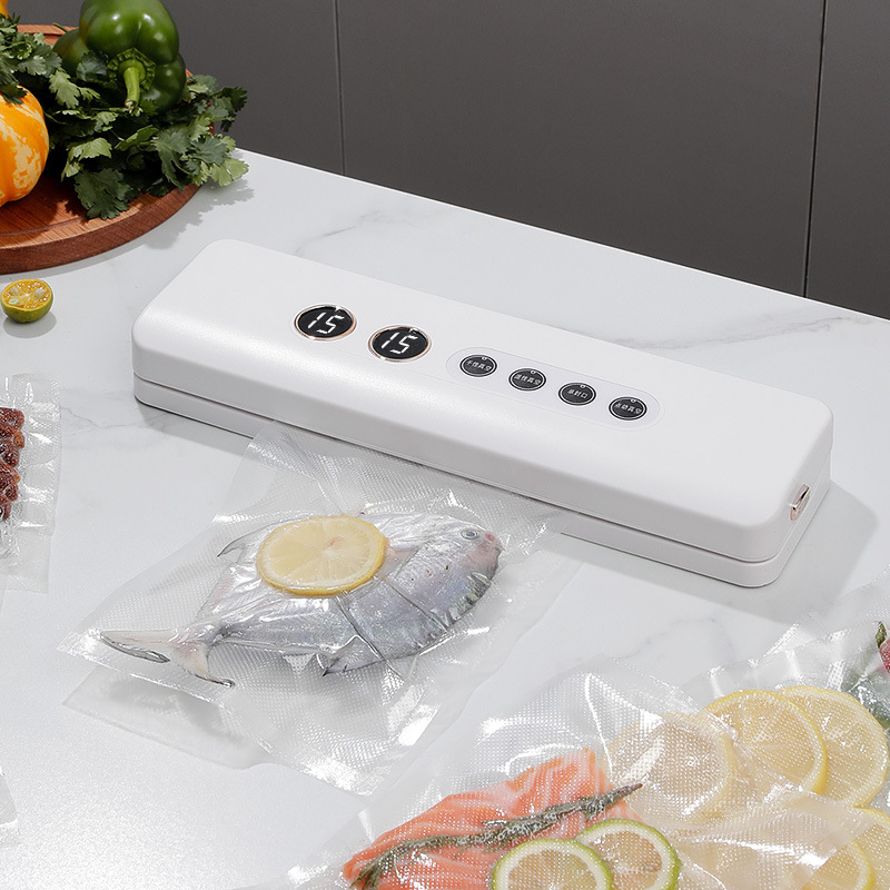 Преносимо вакуумно опаковъчно устройство за сухи и влажни храни, USB захранване, 35W/7,4V, ABS пластмасов корпус, капацитет 500–1000 ml