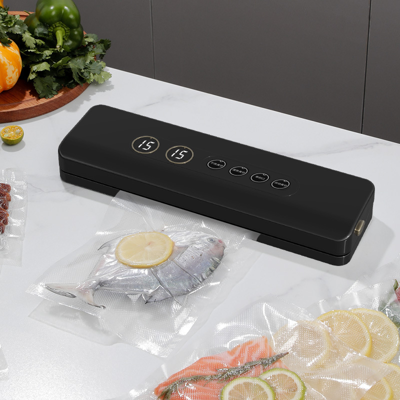 Преносимо вакуумно опаковъчно устройство за сухи и влажни храни, USB захранване, 35W/7,4V, ABS пластмасов корпус, капацитет 500–1000 ml