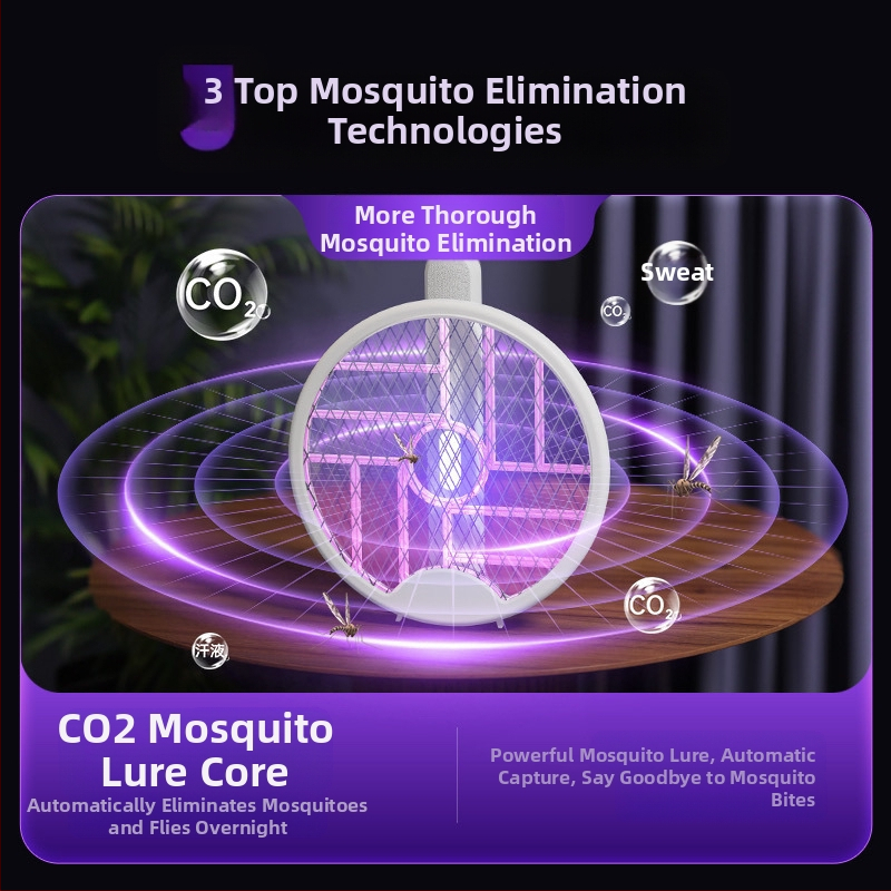 2-σε-1 Ηλεκτρική Σκούπα Κουνουπιών και Λάμπα, Επαναφορτιζόμενη με Αφαιρούμενη Μπαταρία, Κάλυψη 61 m²+, Αυτονομία >12 h