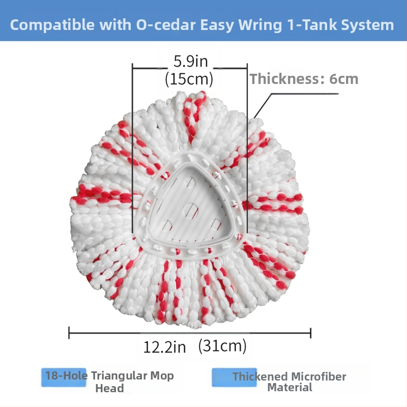 Κεφαλή σφουγγαρίστρας με επένδυση για βαθύ καθαρισμό, ανταλλακτική κεφαλή με περιστρεφόμενη τριγωνική προσαρμογή, ινώδη πανάκια (20 τεμάχια), κυκλοφόρησε τον χειμώνα του 2023