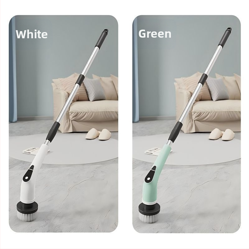 Електрическа почистваща четка за дома, кухня и баня – двойна дълга/къса глава, ръчна, презареждаща, безжична и преносима; модел 9NI1, 25W, 5V, 50Hz