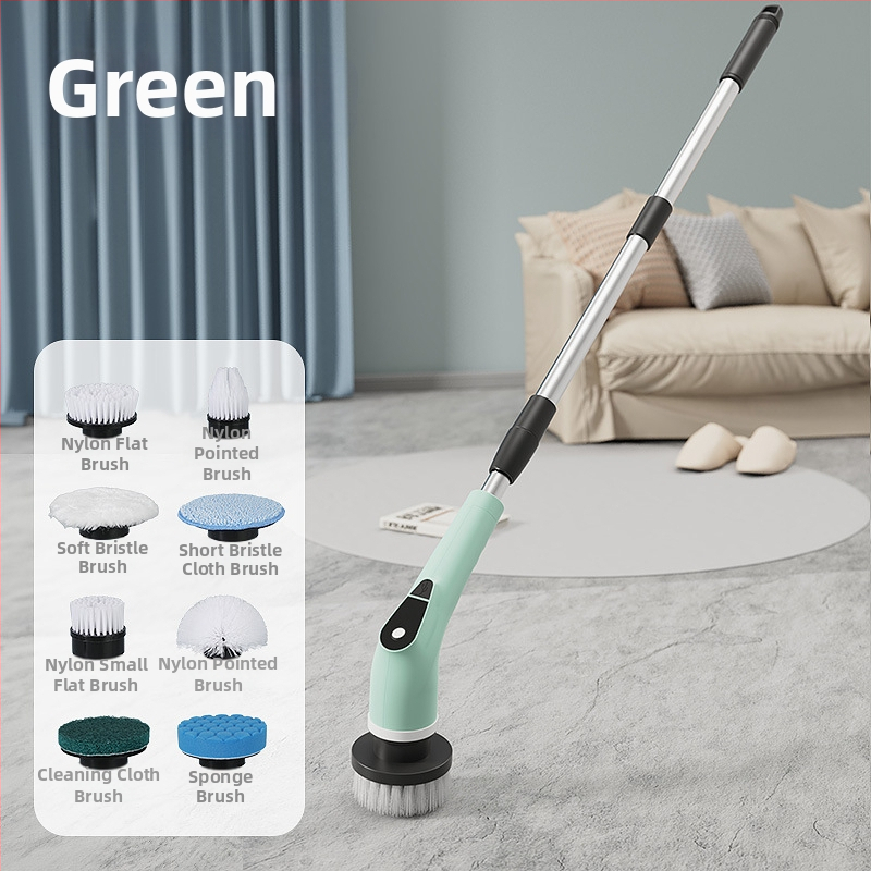 Elektriskā tīrīšanas birste mājai, virtuvei un vannas istabai – divu lietojumu gara un īsa birste, rokas vadāma, uzlādējama, bezvadu un pārnēsājama; modelis 9NI1, jauda 25W, spriegums 5V, frekvence 50Hz