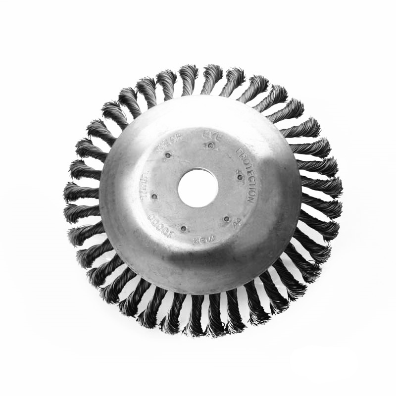 Fűnyíró acéldrótos gyomirtó kerék – Luckland, fém, tömeg 0,5 kg, színes dobozos csomagolás