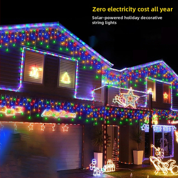 Φανάρια LED με ηλιακή τροφοδοσία, αλυσίδα φώτων με εφέ καταρράκτη και ατμόσφαιρα με αστέρια, IP65, έλεγχος με κουμπί, τάση ≤36V