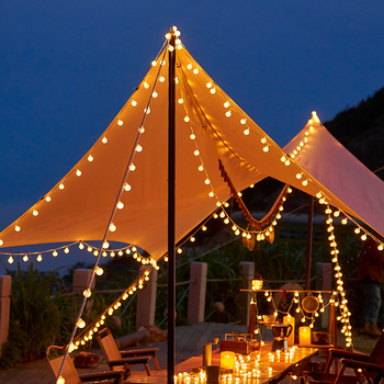 Kültéri kemping LED csillagsor, bolygó alakú, akkumulátorral működik, IP55, gombos vezérlés, feszültség ≤36V