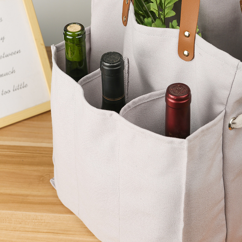 Padalinta audinio pirkinių tašė su odiniu nešiojamu modeliu saugojimui – 100% medvilnė; pagrindas ir šoniniai skydeliai; termininis perdavimas spausdinimas; svoris 340 g