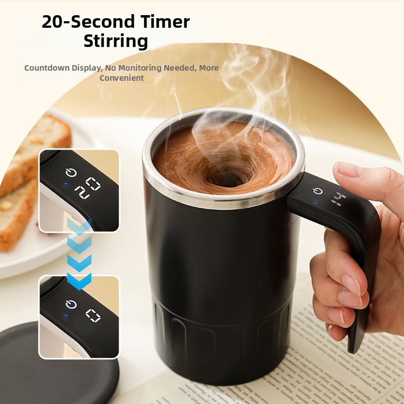 Шейкър-чаша от неръждаема стомана с електрически миксер за протеин на прах — преносима кафе-чаша (320 g, електрически мотор, възможност за печат на лого)