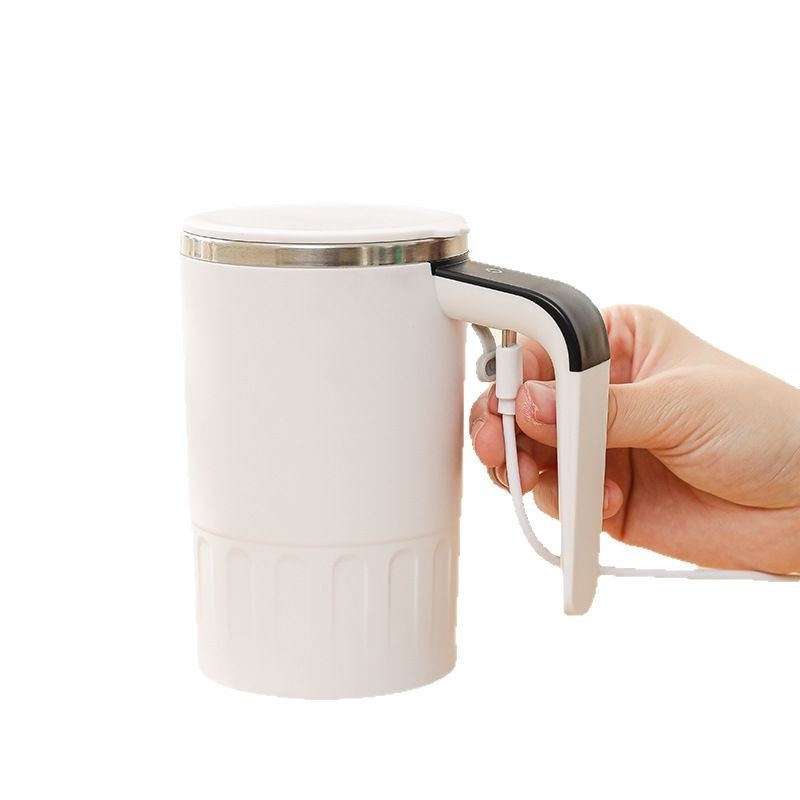 Cană shaker din oțel inoxidabil cu motor electric pentru pudră de proteine — cană de cafea portabilă (320 g, oțel inoxidabil, motor electric, imprimare logo disponibil)