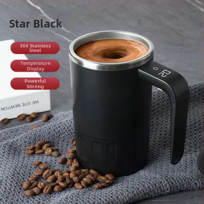 Cană shaker din oțel inoxidabil cu motor electric pentru pudră de proteine — cană de cafea portabilă (320 g, oțel inoxidabil, motor electric, imprimare logo disponibil)