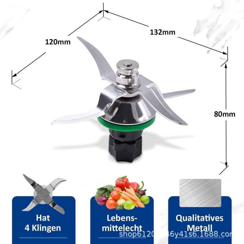 Thermomix asmeņu komplekts – nerūsējošs tērauds, saderīgs ar TM5/TM6/TM31, sojas piena maisīšanai un smalcināšanai, pusautomat režīms