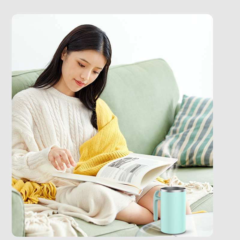 Cană de cafea cu amestec automat și rotire magnetică, oțel inoxidabil 304, 320 g, logo personalizabil