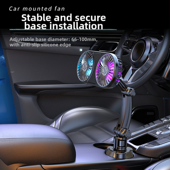 Automobilio ventiliatorius su daugiafunkciniu puodelio laikikliu, ABS korpusas, modelis 9056, skirtas prietaisų skydeliui, individualizavimas pagal užsakymą