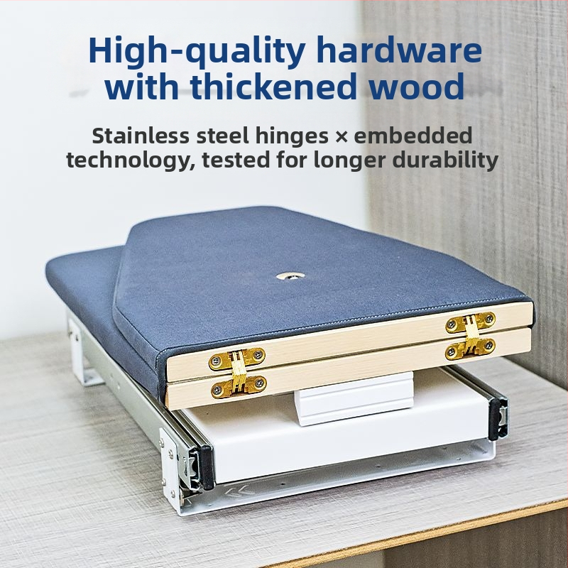 Гладилна дъска Vicky's Choice, сгъваема, с безшумна плъзгаща релса, мобилно съхранение, въртене на 180°, устойчива на високи температури