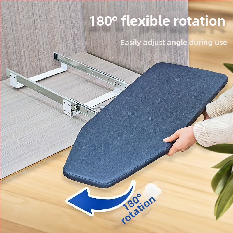 Гладилна дъска Vicky's Choice, сгъваема, с безшумна плъзгаща релса, мобилно съхранение, въртене на 180°, устойчива на високи температури