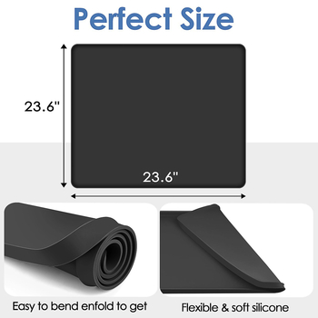 Silicone Mat for Refrigerator, Washing Machine and Freezer – kvadratinė forma, vienos spalvos, anti-scratch grindų kilimėlis – premium