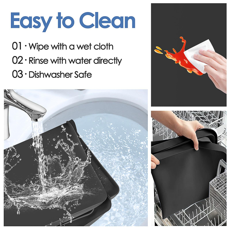 Silicone Mat for Refrigerator, Washing Machine and Freezer – kvadratinė forma, vienos spalvos, anti-scratch grindų kilimėlis – premium