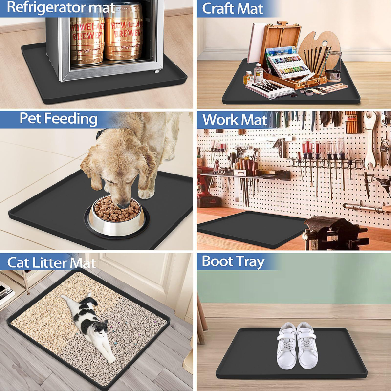 Silicone Mat for Refrigerator, Washing Machine and Freezer – kvadratinė forma, vienos spalvos, anti-scratch grindų kilimėlis – premium