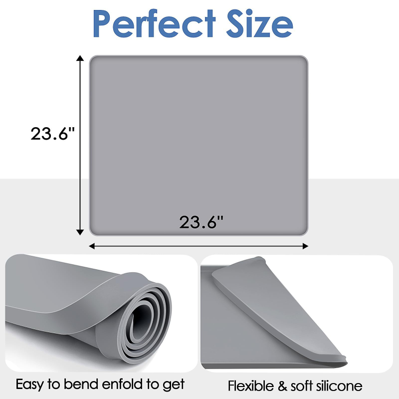 Silicone Mat for Refrigerator, Washing Machine and Freezer – kvadratinė forma, vienos spalvos, anti-scratch grindų kilimėlis – premium