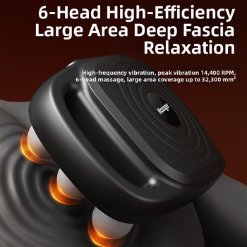 Šešių galvų fascia masažuoklis visam kūnui, įkraunamas akumuliatorius 2000–4000 mAh, 5+ greičiai, triukšmo lygis 36–45 dB