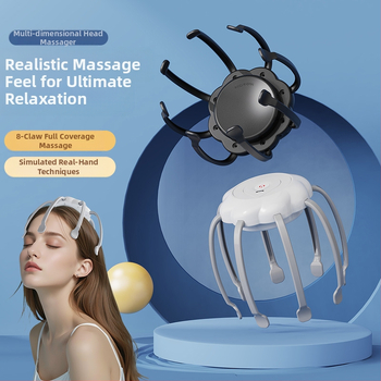 Galvos masažuoklis su vibracija, įkraunamas, QS-108 modelis, mygtukų valdymas (QS-108, įkraunamas, vibracija, mygtukų valdymas)