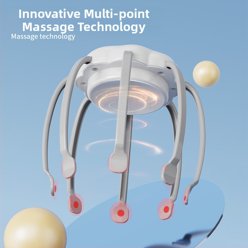 Galvos masažuoklis su vibracija, įkraunamas, QS-108 modelis, mygtukų valdymas (QS-108, įkraunamas, vibracija, mygtukų valdymas)