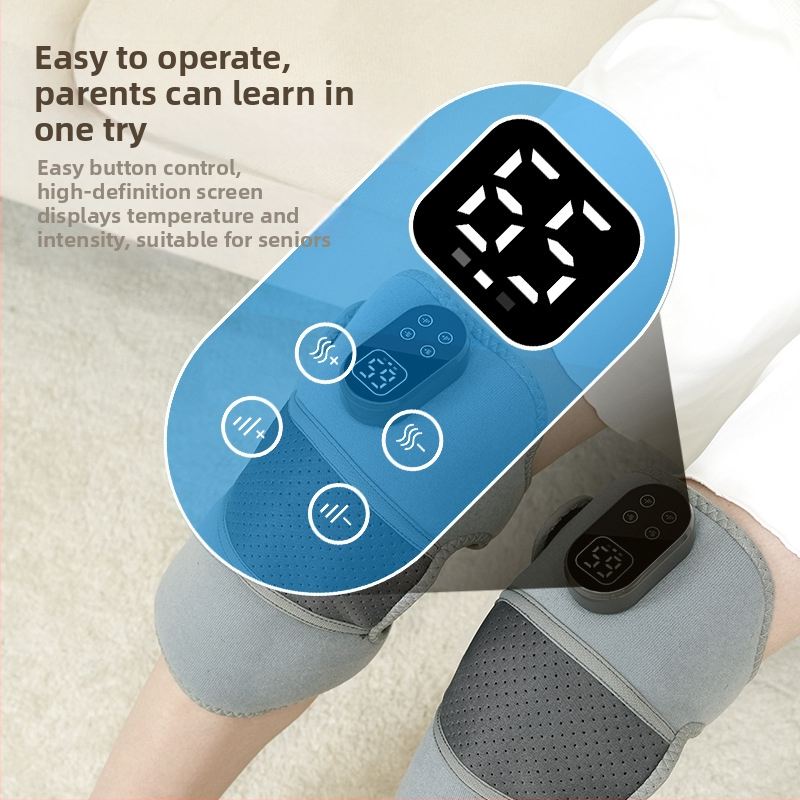 Масажор за коляно с нагряване и вибрация, 5V, 7W, температура 46–65°C, 3 режима на управление