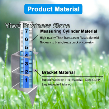Lietaus matuoklis XY-155 iš nerūdijančio plieno tvirtinimo rėmas su stulpo laikikliu lauko sode, 0–7 skalė