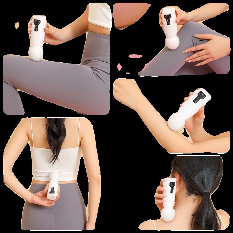 Moters fascia massager su įkraunama baterija – nešiojamas mini kaklo masažuoklis, šepetėlinis variklis, 4-oji pavara, 1 antgalis, įmontuota 500–800 mAh baterija, veikimo laikas 0–1 val.