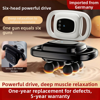 Μασάζ περιτονιών με έξι κεφαλές – επαγγελματική χαλάρωση μυών, μασάζ όλου το σώματος με χτυπήματα, επαναφορτιζόμενο, ρυθμιζόμενη ταχύτητα