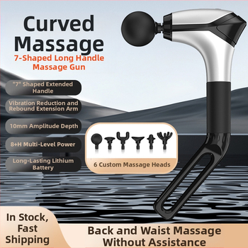 Fasijos masažo įrenginys su kaklo antgaliu, aukšto dažnio vibracijos, 6 galvutės, LCD ekranas, 5+ greičiai, tylus veikimas iki 36 dB