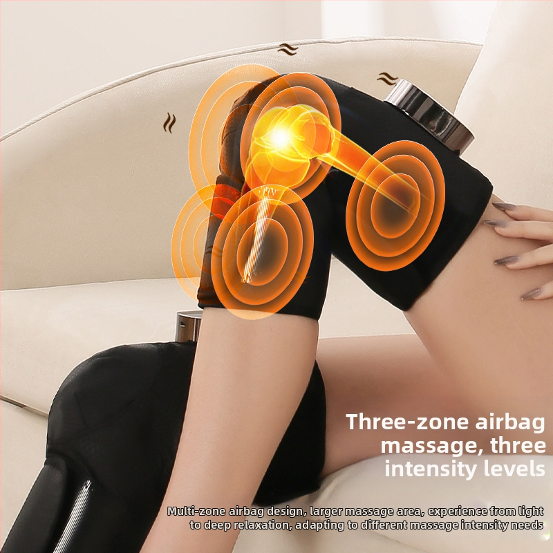 Електрически наколенник за топъл компрес и масаж на коляното, самозагряващ се, 3 нива на нагряване, безжично управление, 40–60°C, 5W, 7.4V