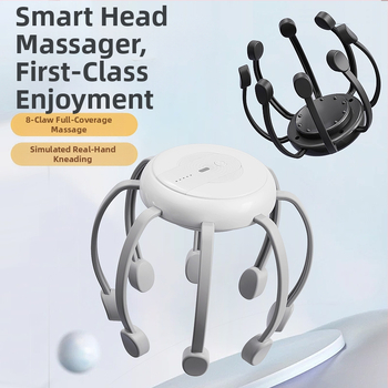 Aštuonkojinis galvos masažuoklis – įkraunamas, mygtuko valdymas, 4 greičiai vibracijos, modelis JX-001