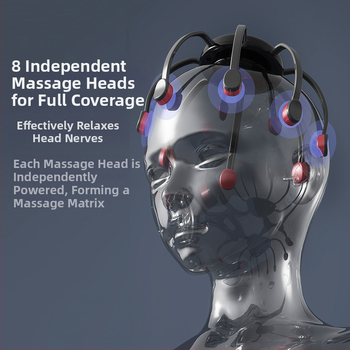 Aštuonkojinis galvos masažuoklis – įkraunamas, mygtuko valdymas, 4 greičiai vibracijos, modelis JX-001